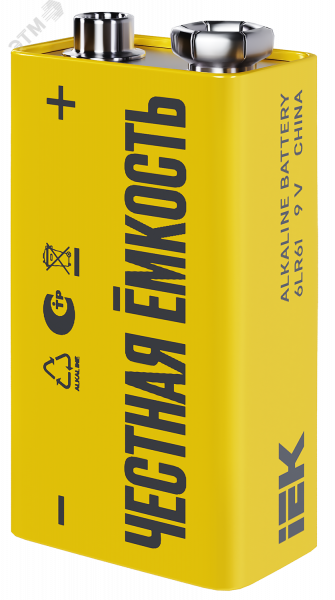 Батарейка щелочная Alkaline 6LR61 9V (1шт/блистер) IEK