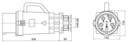 Вилка кабельная CP IP67 250A 3P+E 690В