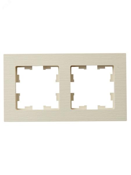BRITE Рамка 2 поста РУ-2-Бр бежевый рифленый IEK