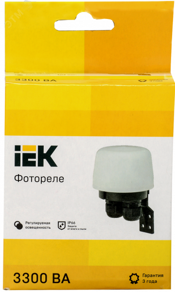 Фотореле ФР 604 максимальная нагрузка 3300ВА IP66 белый IEK
