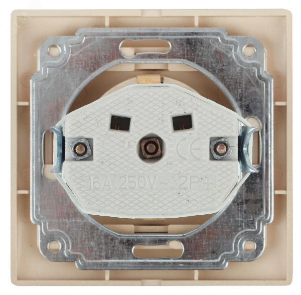 Розетка 2P+E Schuko с крышкой, 16А-250В, СУ, Plano, алюминий, 1-203-03