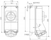 Розетка наружной установки IP67 16А 3P+E 400В с механической блокировкой и боковым расположением разъема