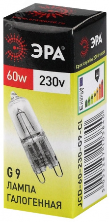 Лампа накаливания галогенная G9-JCD-60-230V-CL (галоген, капсула, 60Вт, нейтр, G9) (100/1000/35000)