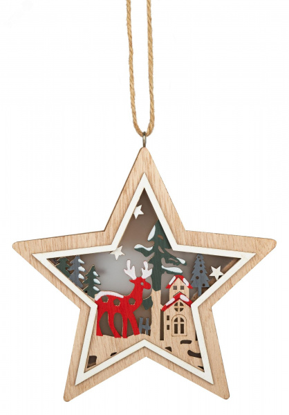 Новогодний декоративный светильник Звездочка, 15*15 см, 4 LED, 2*ААА ENGDS-4L