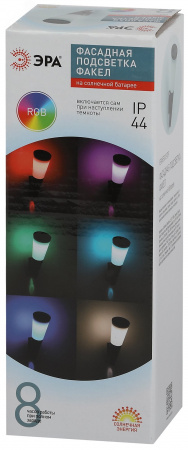 Светильник уличный  ERAFS012-09 на солнечной батарее настенный Факел RGB 1 LED