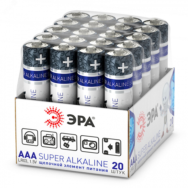 Элемент питания батарейки LR03-20 bulk SUPER Alkaline (20/480/20160)