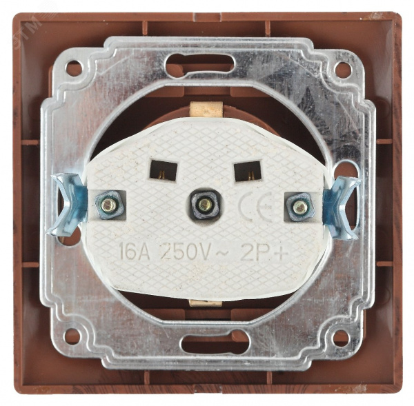 Розетка 2P+E Schuko, 16А-250В, СУ, Plano, венге, 1-202-10