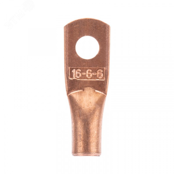 Наконечник медный ТМ 16-6-6 (16кв мм - 6мм) 100шт, REXANT