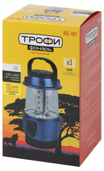 Фонарь кемпинговый светодиодный Трофи KB-101 Элементы питания 3хАА (в комплект не входят)