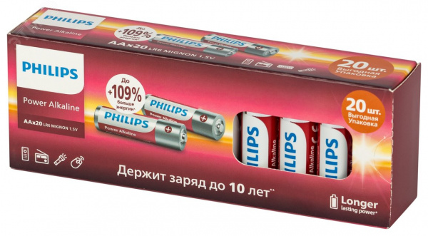 Элемент питания алкалиновый LR6P20BX/51 АА 1,5v 20 шт. LR6-20BL Power