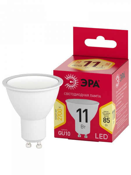 Лампа светодиодная LED 11 Вт 880Лм 2700К софит теплый GU10 220-240В LED MR16-11W-827-GU10 Red Line
