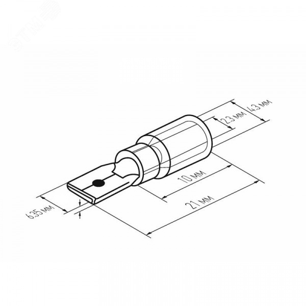 Клемма плоская изолир термоусаживаемая РПи-п-т 2.5-(6.3) РпИп-т 2-7-0,8 штекер 6.35 мм 1.5-2.5, REXANT