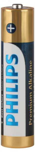 Элемент питания алкалиновый LR03M4W/51 ААА 1,5v 4 шт. LR03-4BL Premium Philips Power