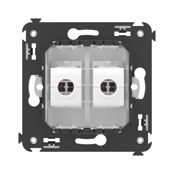 Avanti Компьютерная розетка RJ-45 без шторки в    стену, кат.6 двойная, Белое облако