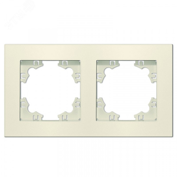 Рамка двухместная горизонтальная Афина слоновая кость (ivory) (еврослот)