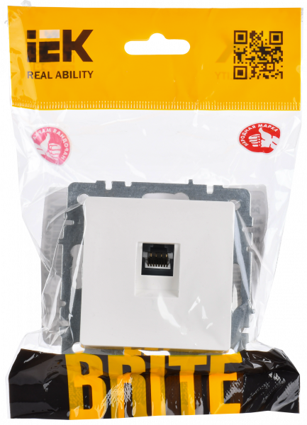 BRITE Розетка компьютерная RJ45 кат.5E РК10-БрБ белый