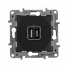 Розетка USB A+C 15Вт антрацит ETIKA