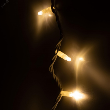 Светодиодная новогодняя гирлянда нить белый каучук 3 м тёплый свет 30 LED, IP65 ERAPS-WK3