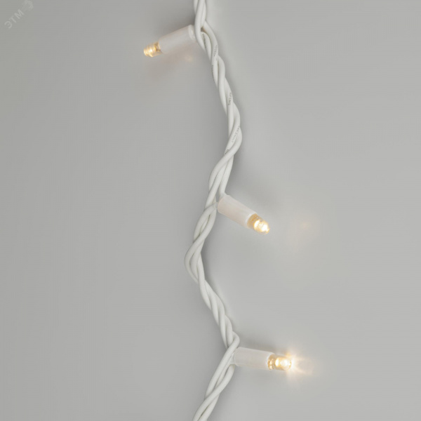 Светодиодная новогодняя гирлянда нить белый каучук 3 м тёплый свет 30 LED, IP65 ERAPS-WK3