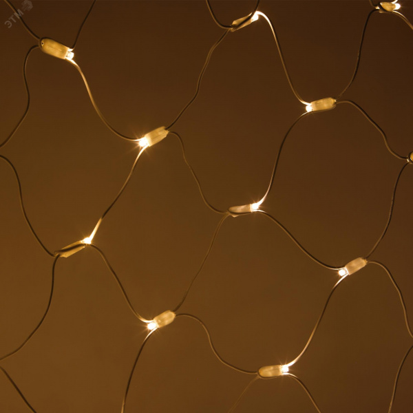 Светодиодная новогодняя гирлянда ERAPS-SKW1 сеть 2x3 м тёплый белый свет 300 LED белый кауч.