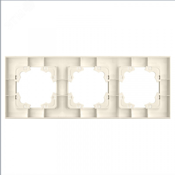 Рамка трехместная горизонтальная Афина слоновая кость (ivory) (еврослот)