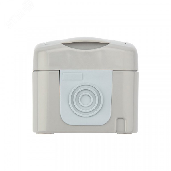 Розетка одноместная (керамика) Mini OG IP54, с заземлением, о/у, серая