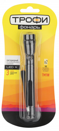 Фонарь TM1W  Трофи 1x1W LED, алюм, 2хАА