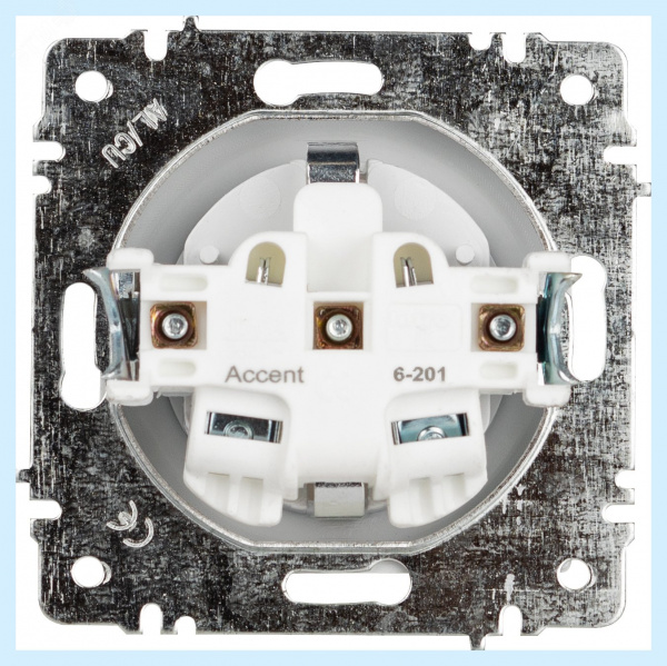 Розетка Intro Accent 6-201-01 2Р 16А-250В, IP20, СУ, AL/CU, белый
