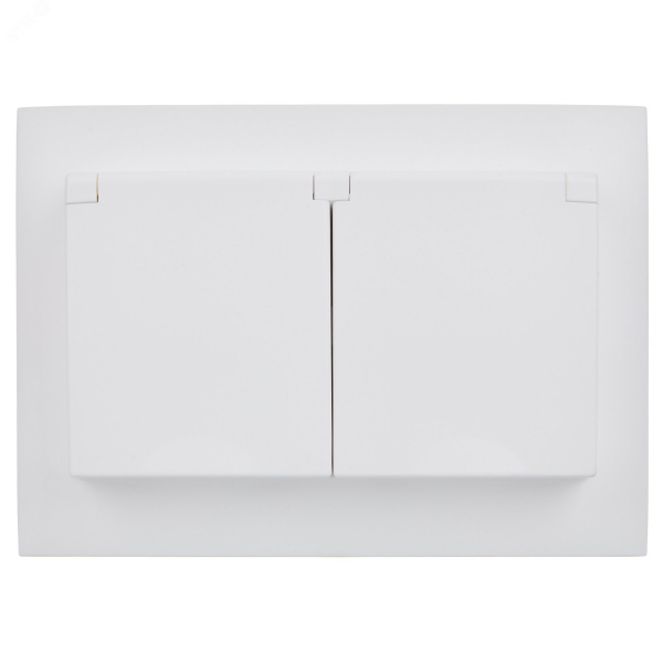 SKANDY Розетка 2-местная и крышкой 16А в сборе IP44 SK-R12W арктический белый IEK