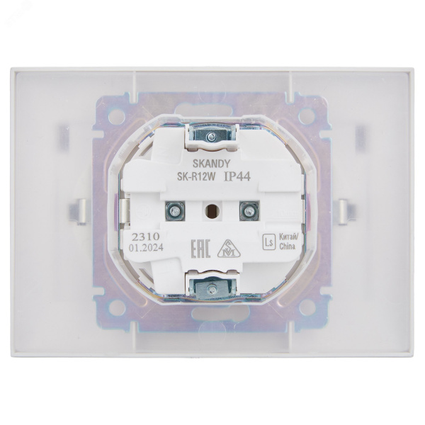 SKANDY Розетка 2-местная и крышкой 16А в сборе IP44 SK-R12W арктический белый IEK