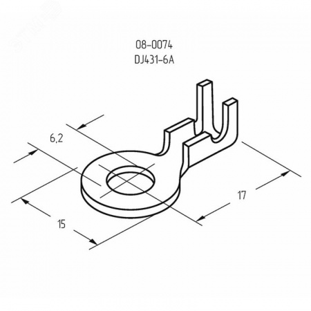Наконечник кольцевой, 6.2 мм, 0.5-0.8 кв мм (НК 6-0,5-0,8), REXANT