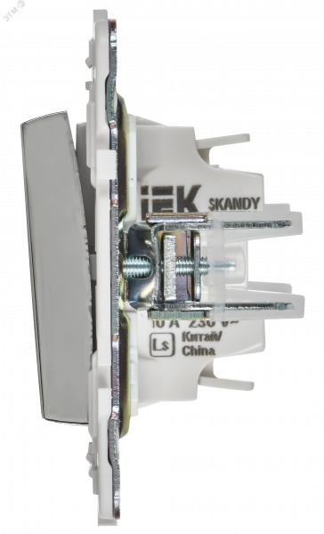 SKANDY Выключатель 1-клавишный проходной 10А SK-V02N никель IEK