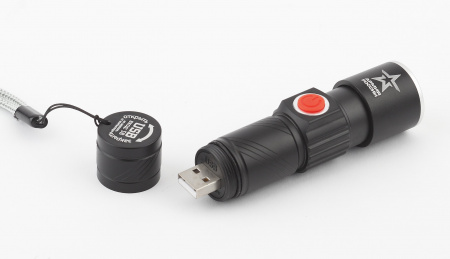 Фонарь кемпинговый мощный туристический, зарядка от USB, регулируемый фокус, 3 режима, MA-601 Циркон Армия России