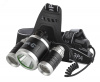 Фонарь налобный светодиодный 8Вт 640/320Лм IP40 SMD 3 режима аккумуляторный алюминиевый GA-809 трехламповый High Power Headlamp