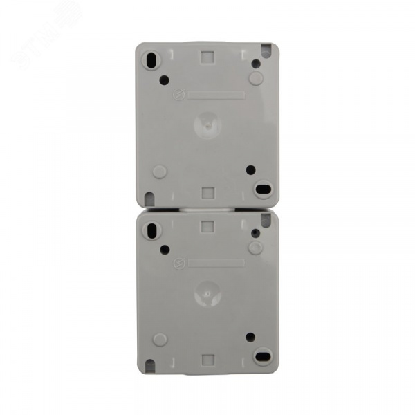Блок вертикальный 2 розетки (керамика) INDUSTRIAL IP54 с заземлением, о/у, серый