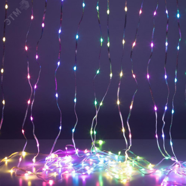 Умная гирлянда Занавес RGB, 2*2 м, управление через моб. прилож., Bluetooth, 400 LED, IP44, 220 В ERASG -02