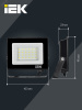 Прожектор СДО 06-20 светодиодный черный IP65 6500K IEK