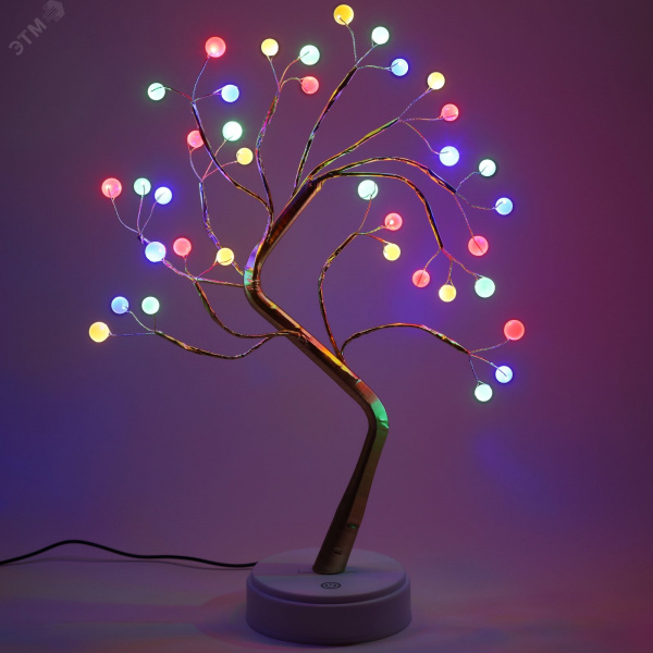 Декоративный светильник Дерево с самоцветами h 45 см, мультиколор, 36 LED, 3*АА, IP20 ЕGNID - 36M