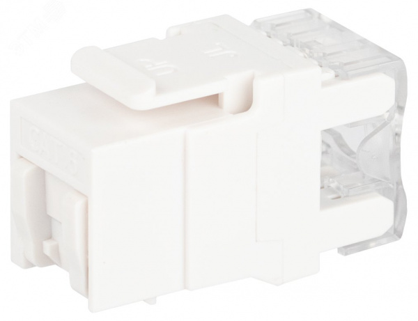 Коннектор RJ45 CAT6 UTP Keyston цвет белый для установки в Люки ЭРА ОФИС 18-8002-01