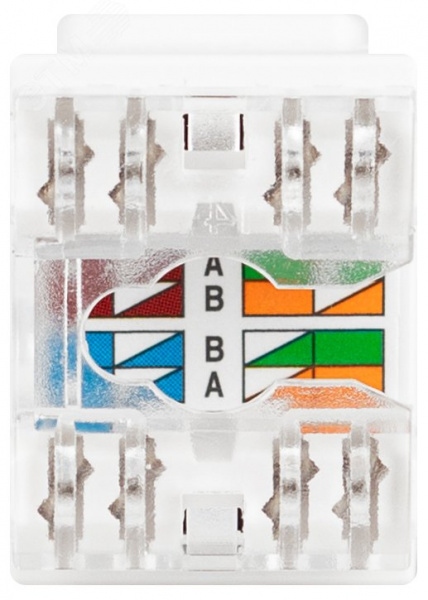 Коннектор RJ45 CAT6 UTP Keyston цвет белый для установки в Люки ЭРА ОФИС 18-8002-01