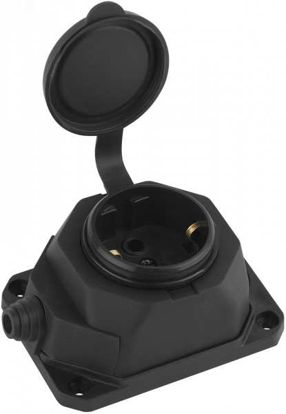 Колодка каучук с/з 1гн 16A IP44 черная K-1e-B-IP44