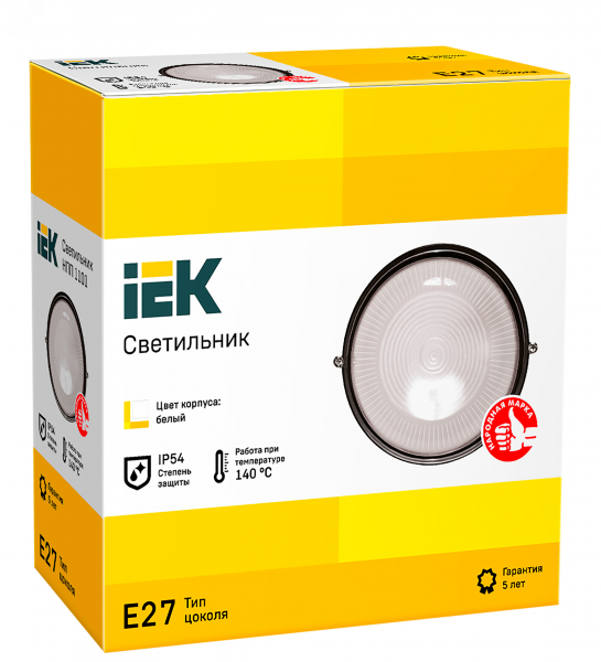Светильник НПП1101 белый/круг 100Вт IP54 IEK