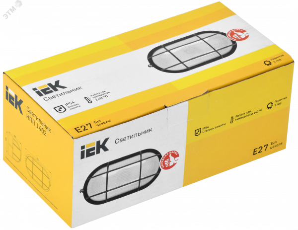 Светильник НПП1402 черный/овал с реш.60Вт IP54 IEK