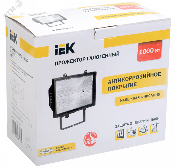 Прожектор ИО1000 галогенный черный IP54 IEK