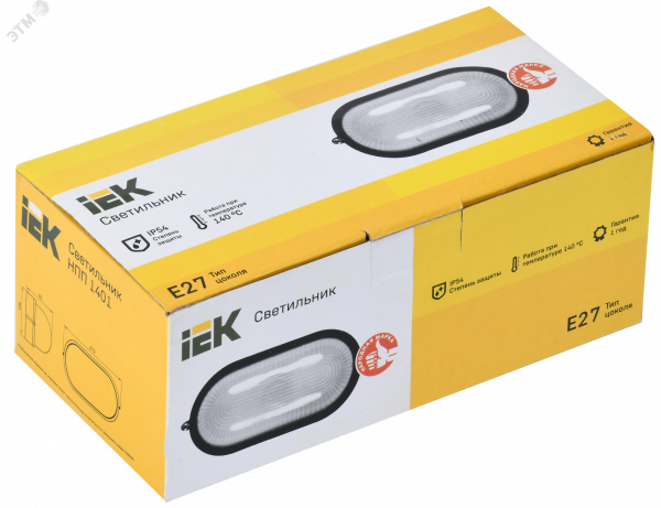 Светильник НПП1401 белый/овал 60Вт IP54 IEK