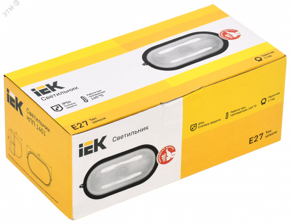 Светильник НПП1401 черный/овал 60Вт IP54 IEK
