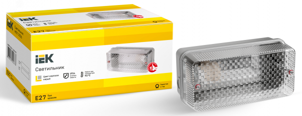 Светильник НПП3006 серый 60Вт IP54 IEK