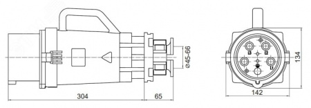 Вилка кабельная CP IP67 200A 3P+E 690В