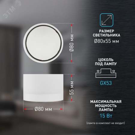 Светильник настенно-потолочный спот OL30 WH GX53 белый