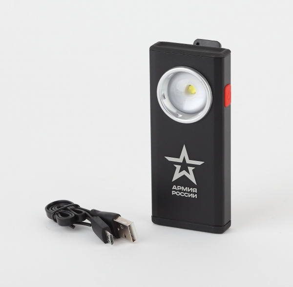 Фонарик кемпинговый с магнитом и диммером, зарядка от USB, крючок, RA-802 Офицерский Армия России